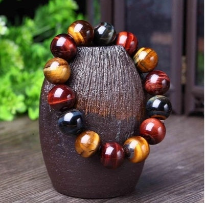 Natural Tiger Eye Stone Bracelet for Protection and Courage Energy
