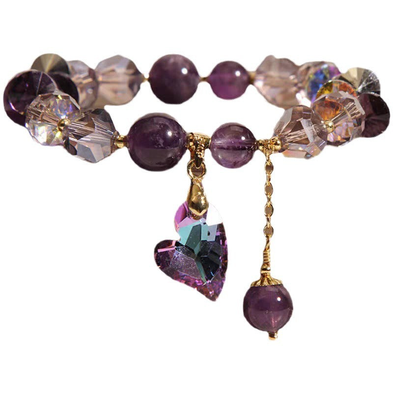 Purple Amethyst-Style Crystal Bracelet - Healing & Calm