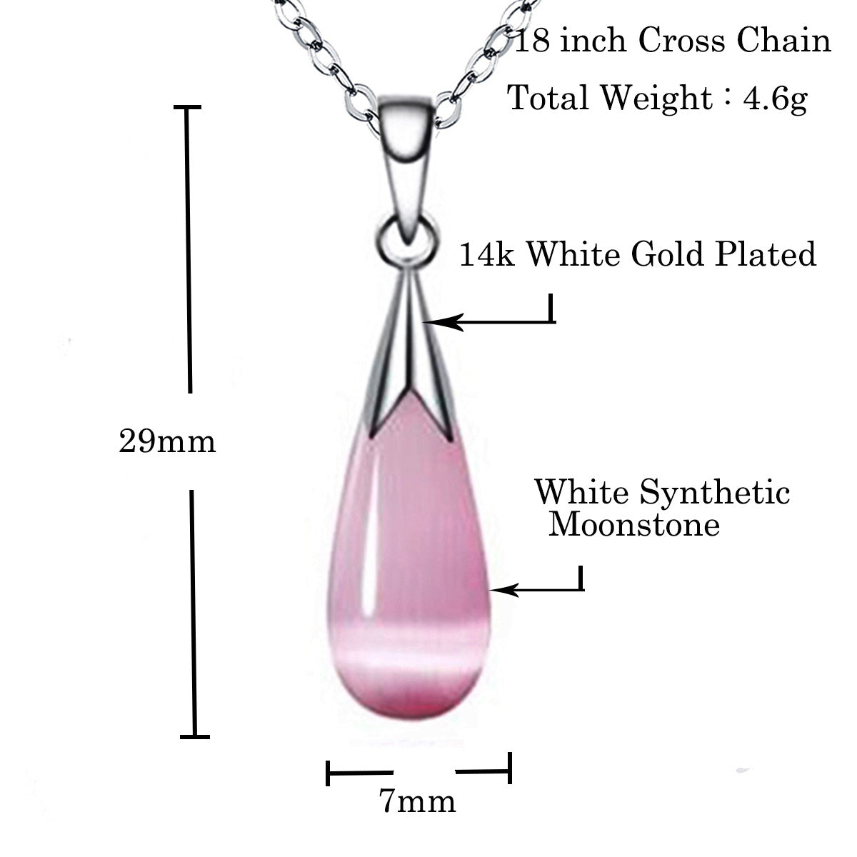 Pink Gradient Gemstone Jewelry Set - Teardrop Necklace & Earrings