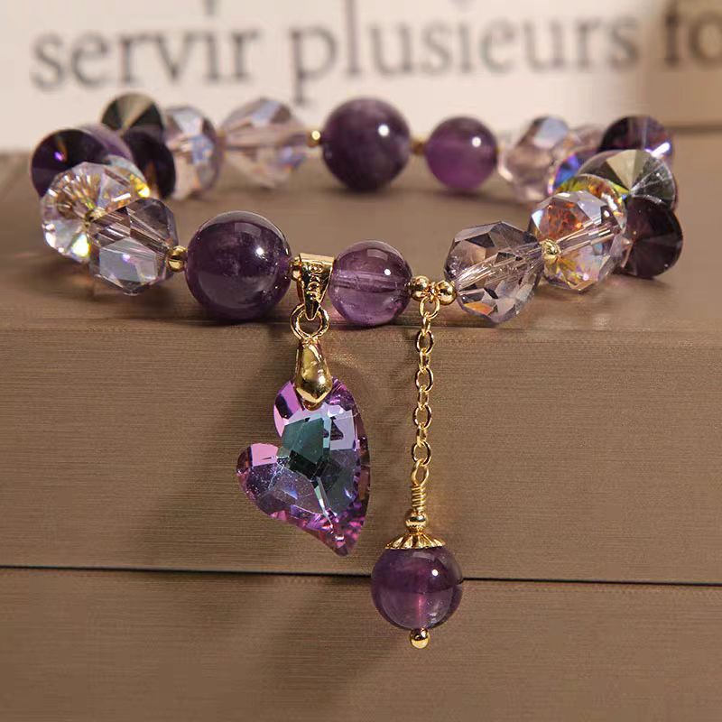 Purple Amethyst-Style Crystal Bracelet - Healing & Calm